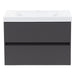 Innes 24.5" W gray floating bathroom vanity with 2 flat-panel drawers, white sink top