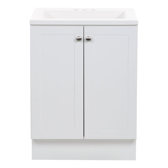 24.25" Freestanding Vanity With Cabinet and White Sink Top