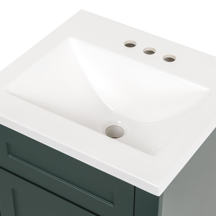 18.25" 1-Door Shaker-Style Vanity With White Sink Top