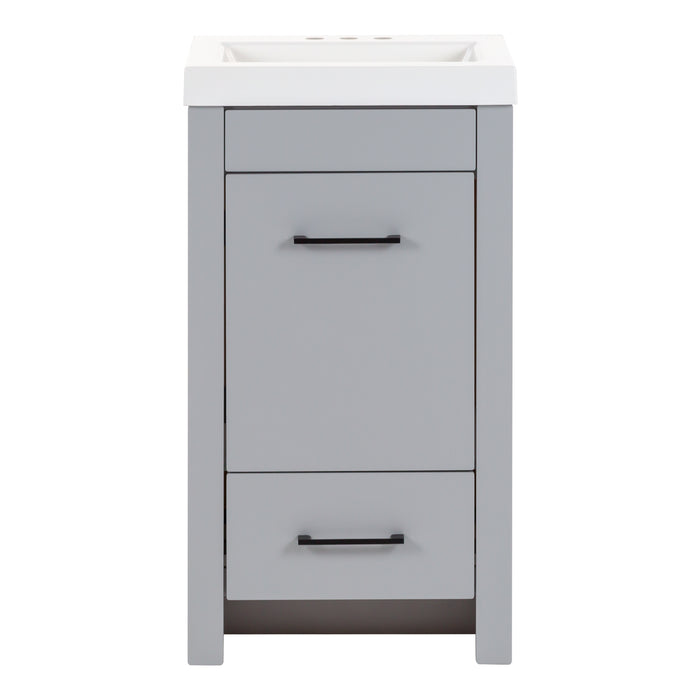 18.5" 1-Drawer Narrow Vanity With Cabinet and White Sink Top
