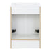 Open back on Lonsdale 24 inch white half-bath vanity with two doors and white sink top