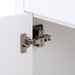Adjustable hinge on Lonsdale 24 inch white half-bath vanity with two doors and white sink top