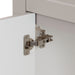 Adjustable hinges on Lonsdale 24 inch warm gray half-bath vanity with two doors and white sink top