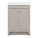 Lonsdale 24 inch warm gray half-bath vanity with two doors and white sink top