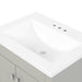 Predrilled sink top on Lonsdale 24 inch warm gray half-bath vanity with two doors and white sink top