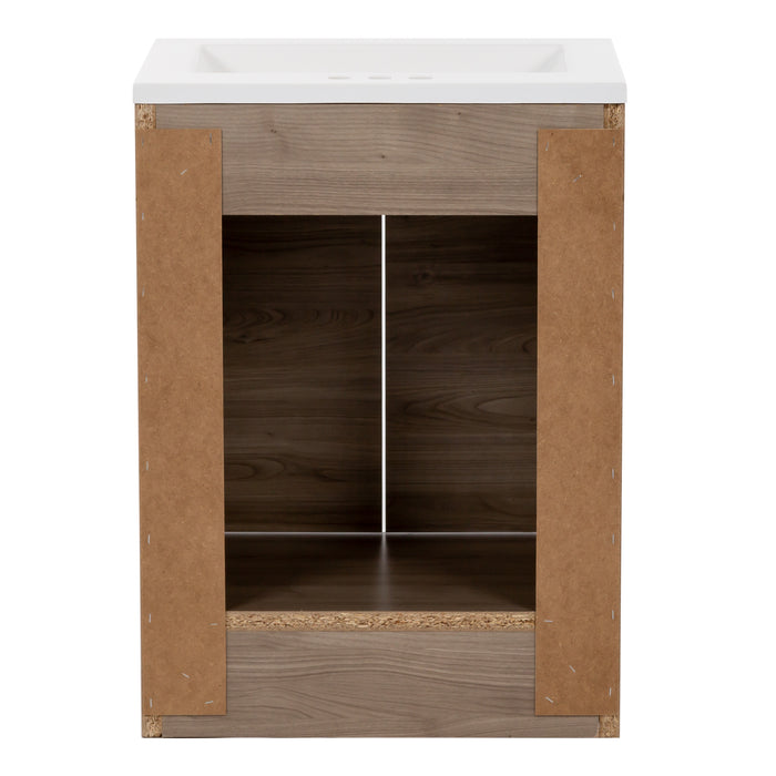 24.25" Small Bathroom Vanity With 2-Door Cabinet and White Sink Top
