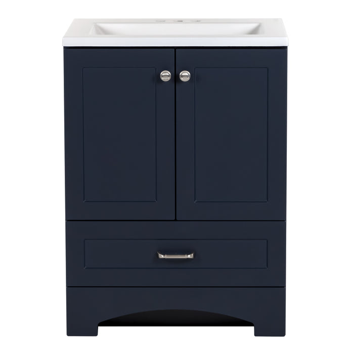 24.25" Small Single-Sink Vanity With White Sink Top