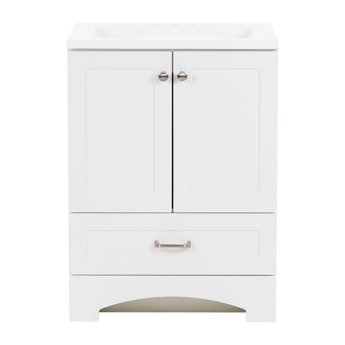 24.25" Small Single-Sink Vanity With White Sink Top