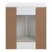 Open back on Salil 30 inch 2-door white powder room vanity with white top