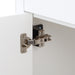 Adjustable hinges on Salil 30 inch 2-door white powder room vanity with white top