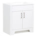 Right side of Salil 30 inch 2-door white powder room vanity with white top