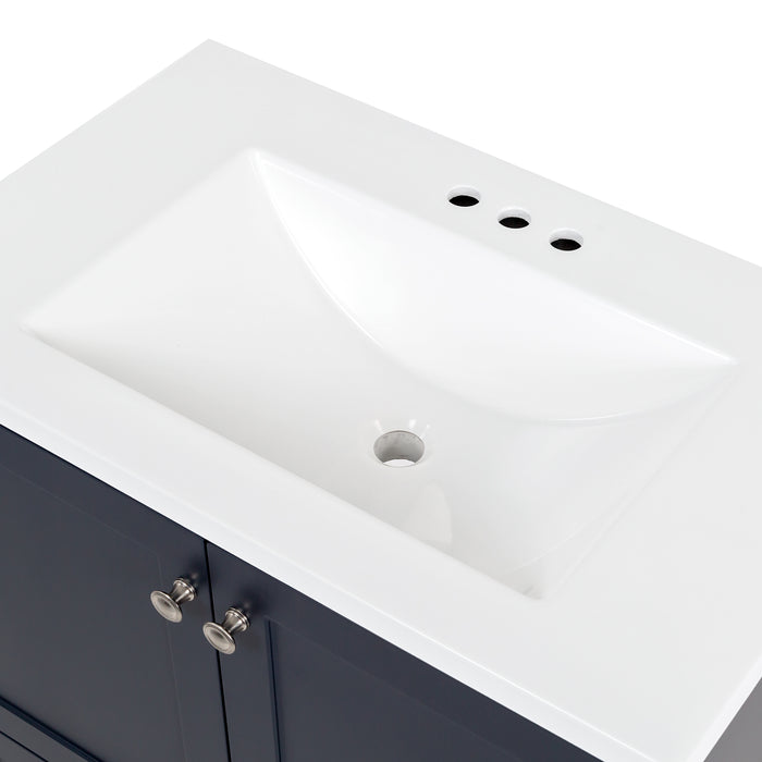30.25" Bathroom Vanity With White Sink Top