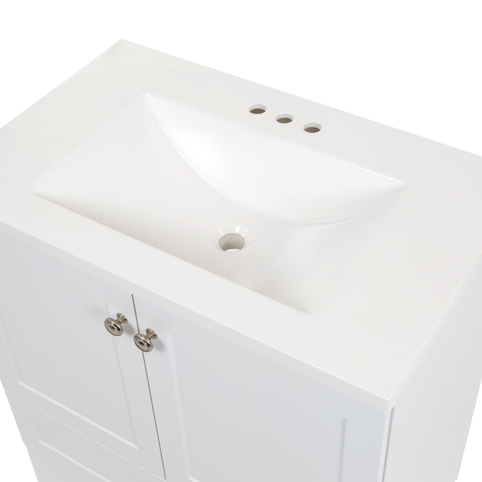 30.25" Bathroom Vanity With White Sink Top