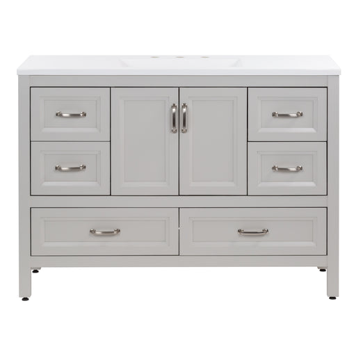 Destan 48 in. bathroom vanity with 4 drawers, cabinet, polished chrome hardware, white sink top 