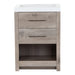 Fisk 24.5" W woodgrain cabinet-style bathroom vanity with 2 drawers, pull-out shelf white sink top
