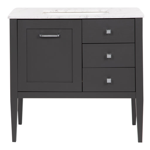 Fordwin 37 in furniture-style vanity with gray finish and granite-look sink top