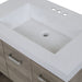 Predrilled sink top of Inna 30.5-in floating woodgrain finish bathroom vanity with sink top, drawer, 2-door cabinet, open shelf