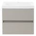 Innes 24.5" W gray floating bathroom vanity with 2 flat-panel drawers, white sink top