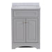 Maris 24.5" 2-door gray Powder Room Vanity, round door pulls, stone-look sink top