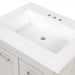 Predrilled sink top on Marlowe 24.5 in gray woodgrain floating bathroom vanity with 2 door cabinet and white sink top