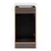 Open back of Merton 17" W vanity one door cabinet-style bathroom vanity with woodgrain finish