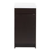 Merton 17" W 1-door dark woodgrain cabinet-style bathroom vanity with flat-panel door, satin nickel pull, white sink top