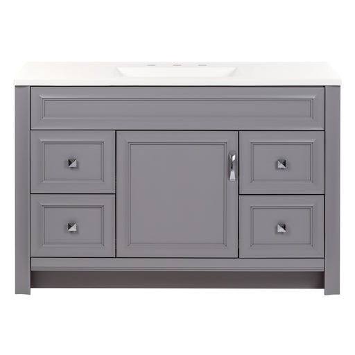 Nimay 48.25-in single-sink gray bathroom vanity with 4 drawers, cabinet, white sink top