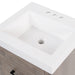4" centerset predrilled white cultured marble sink top with integrated rectangular sink on Nixie vanity