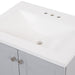 4" centerset predrilled white cultured marble sink top with integrated rectangular sink on gray Yereli vanity