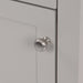 Satin Nickel door knob on Wyre 18.25" W gray Shaker-style bathroom vanity