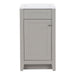 Wyre 18.25" wide gray shaker-style 1-door bathroom vanity with satin nickel pull, white sink top