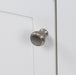 Satin Nickel door knob on Wyre 18.25" W white Shaker-style bathroom vanity 