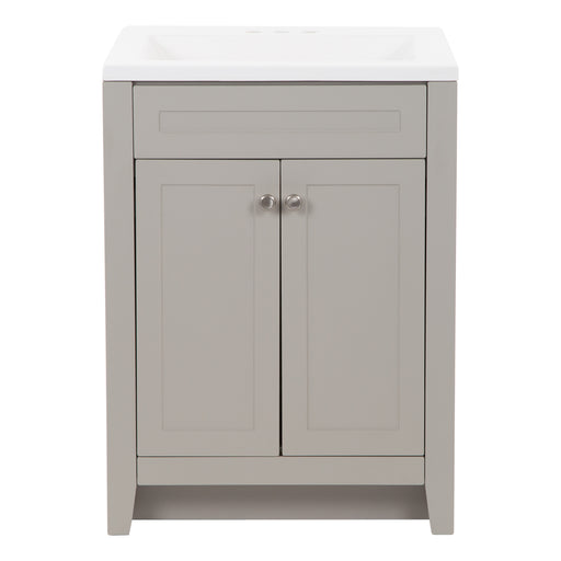 Wyre 24.5" W gray cabinet-style bathroom vanity with 2 Shaker doors, white sink top