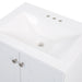 4" centerset predrilled white cultured marble sink top with integrated rectangular sink on Yereli vanity