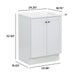 Yereli 24" W Freestanding White Bathroom Cabinet Dimensions: 24.25" W x 18.75" D x 32.93" H