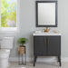 Darya 30.5-in modern gray bathroom vanity with white sink top, 2 doors, interior drawer installed in bathroom