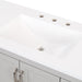 Predrilled sink top on Destan 48 in. bathroom vanity with 4 drawers, cabinet, polished chrome hardware, white sink top 