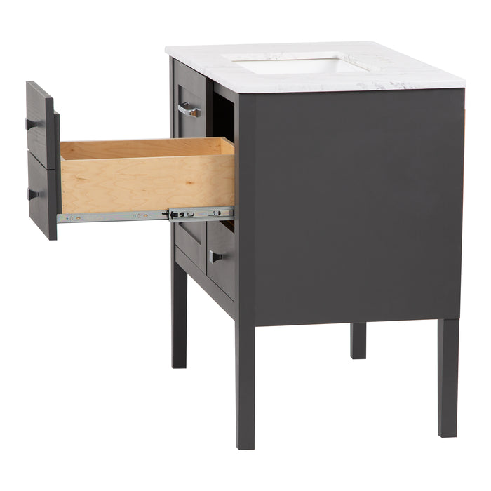 37" Furniture-Style Bathroom Vanity With 2 Drawers and Sink Top