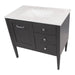Top view of Fordwin 37 in furniture-style vanity with gray finish and granite-look sink top