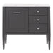 Fordwin 37 in furniture-style gray vanity with granite-look sink top, 2 drawers, cabinet