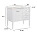 Measurements of Fordwin 37 in furniture-style white vanity with granite-look sink top, 2 drawers, cabinet: 37 in W x 22 in D x 35.1 H