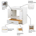 Features of Hali 30.5 small white bathroom vanity with 2-door cabinet, 1 drawer, brushed gold hardware, white sink top